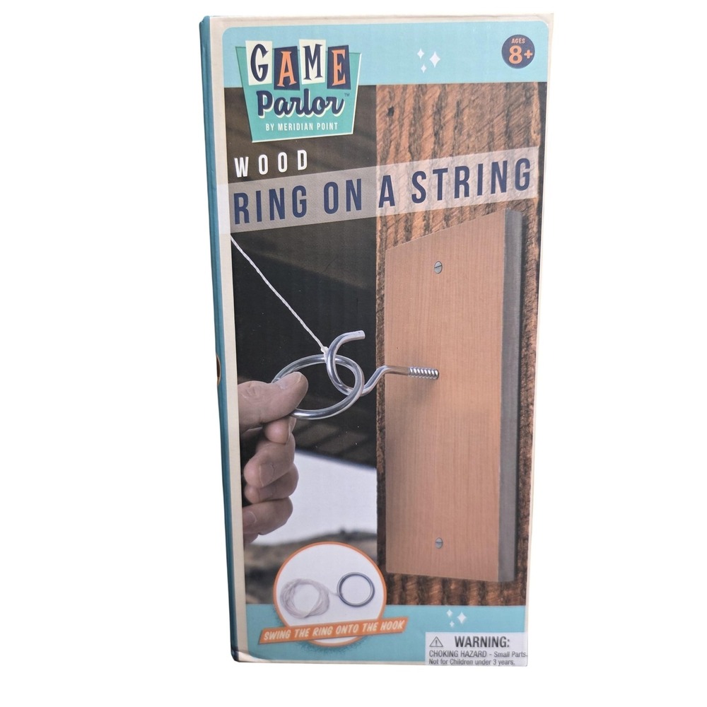 Ring On A String Wood Skill Game Age 8+ Game Parlor 2023 New Hook Ring Toss Wood